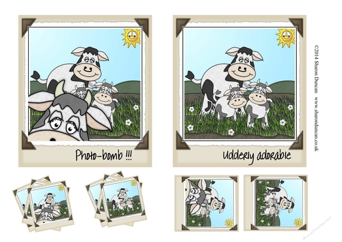 Farmyard Friends Topper Sheet - Photo Bomb Cows