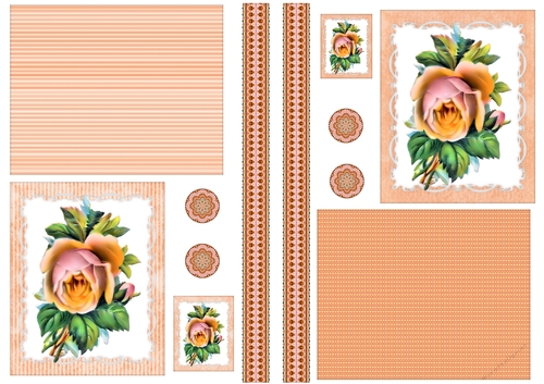 Floral Topper Sheets with embellishments - Yellow Rose