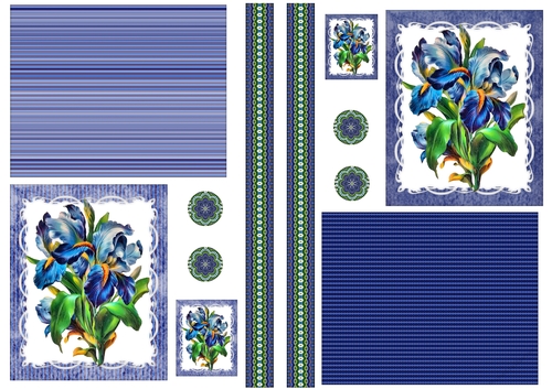 Floral Topper Sheets with embellishments - Iris