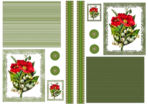 Floral Topper Sheets with embellishments - Poppy