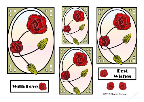 NOUVEAU ROSE - Pretty Nouveau Rose Toppers - Red