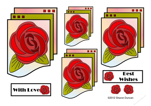 NOUVEAU ROSE - Pretty Nouveau Rose Toppers - Red