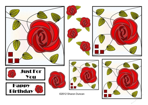 NOUVEAU ROSE - Pretty Nouveau Rose Toppers - Red