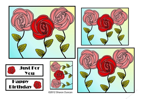 NOUVEAU ROSE - Pretty Nouveau Rose Toppers - Red