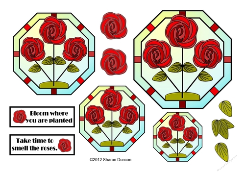NOUVEAU ROSE - Pretty Nouveau Rose Toppers - Red