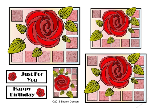 NOUVEAU ROSE - Pretty Nouveau Rose Toppers - Red