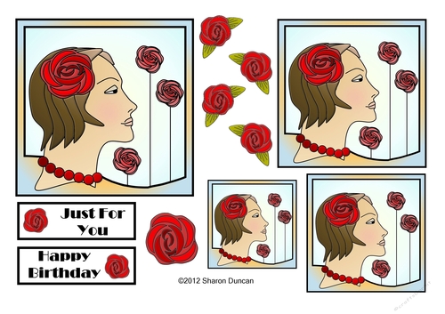 NOUVEAU ROSE - Pretty Nouveau Rose Toppers - Red