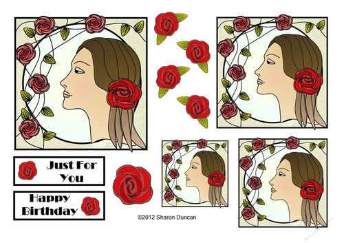 NOUVEAU ROSE - Pretty Nouveau Rose Toppers - Red