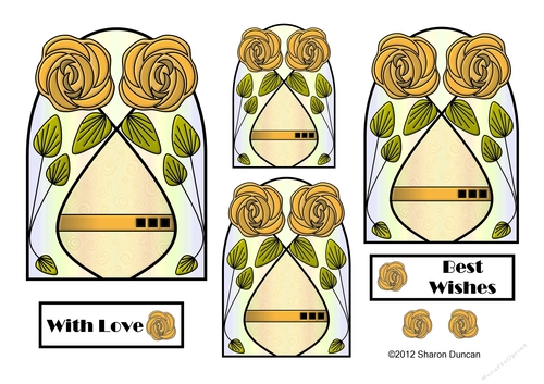 NOUVEAU ROSE - Pretty Nouveau Rose Toppers - Yellow