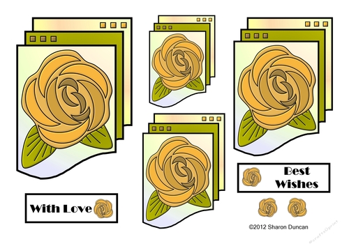 NOUVEAU ROSE - Pretty Nouveau Rose Toppers - Yellow