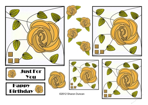 NOUVEAU ROSE - Pretty Nouveau Rose Toppers - Yellow