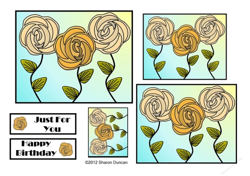 NOUVEAU ROSE - Pretty Nouveau Rose Toppers - Yellow