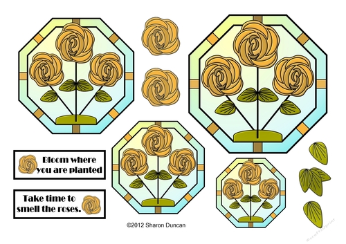 NOUVEAU ROSE - Pretty Nouveau Rose Toppers - Yellow