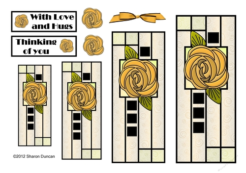 NOUVEAU ROSE - Pretty Nouveau Rose Toppers - Yellow
