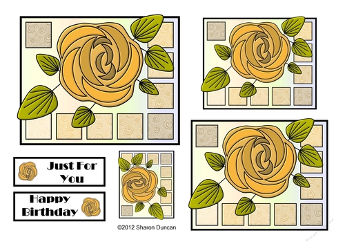 NOUVEAU ROSE - Pretty Nouveau Rose Toppers - Yellow