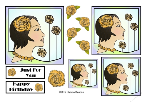 NOUVEAU ROSE - Pretty Nouveau Rose Toppers - Yellow