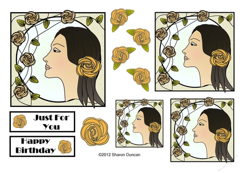 NOUVEAU ROSE - Pretty Nouveau Rose Toppers - Yellow