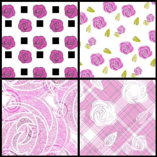 NOUVEAU ROSE - 4 Pretty Nouveau Rose Papers A4 - Pink