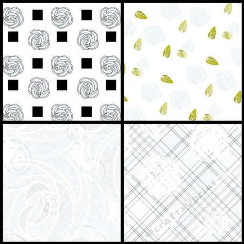 NOUVEAU ROSE - 4 Pretty Nouveau Rose Papers A4 - White