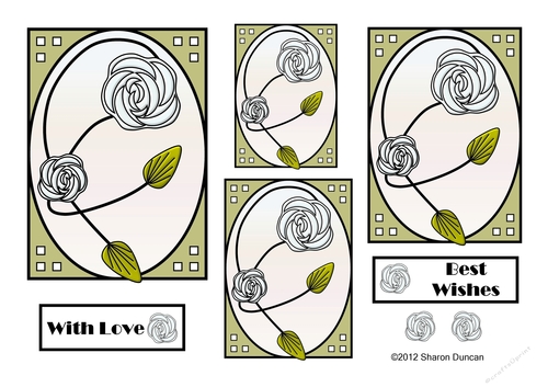 NOUVEAU ROSE - 4 Pretty Nouveau Rose Toppers - White