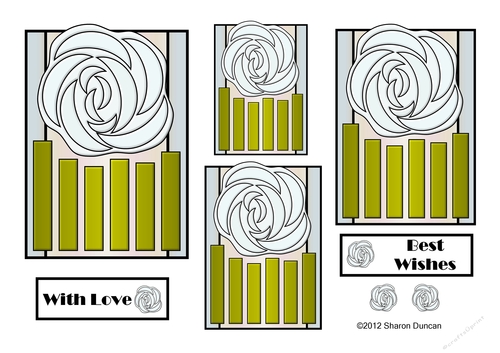 NOUVEAU ROSE - 4 Pretty Nouveau Rose Toppers - White