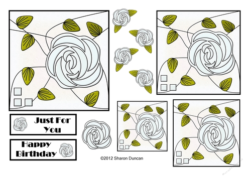 NOUVEAU ROSE - 4 Pretty Nouveau Rose Toppers - White