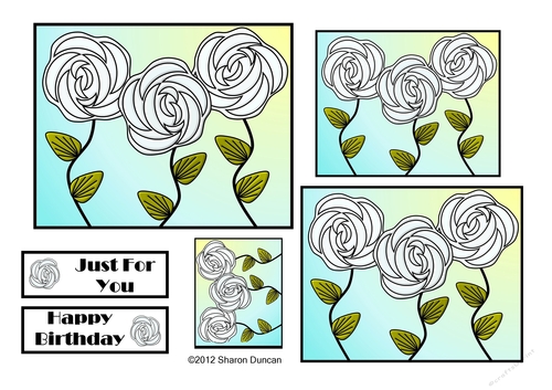 NOUVEAU ROSE - 4 Pretty Nouveau Rose Toppers - White