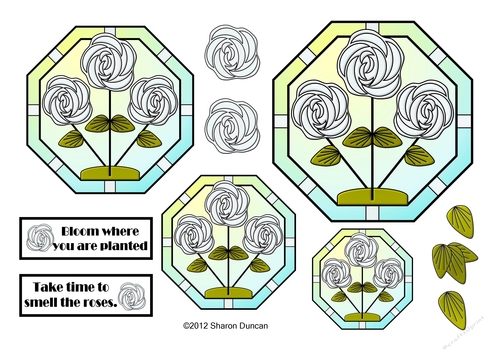 NOUVEAU ROSE - 4 Pretty Nouveau Rose Toppers - White