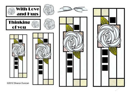 NOUVEAU ROSE - 4 Pretty Nouveau Rose Toppers - White