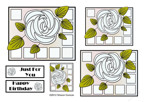 NOUVEAU ROSE - 4 Pretty Nouveau Rose Toppers - White