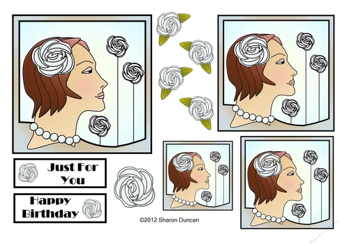 NOUVEAU ROSE - 4 Pretty Nouveau Rose Toppers - White