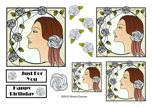 NOUVEAU ROSE - 4 Pretty Nouveau Rose Toppers - White