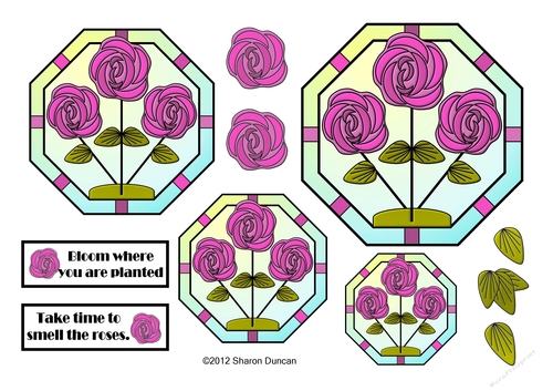 NOUVEAU ROSE - 4 Pretty Nouveau Rose Toppers - Pink