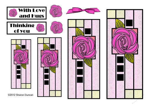NOUVEAU ROSE - 4 Pretty Nouveau Rose Toppers - Pink