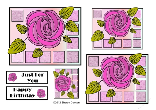 NOUVEAU ROSE - 4 Pretty Nouveau Rose Toppers - Pink