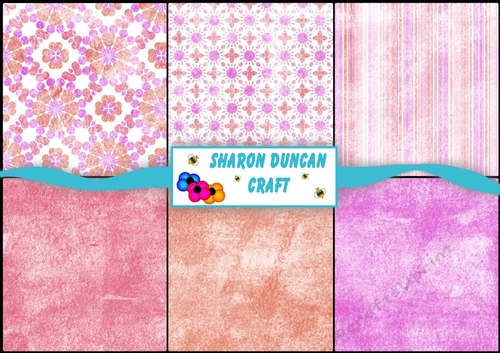 Set of 6 Co-ordinating Backing Papers - A4 - Pink