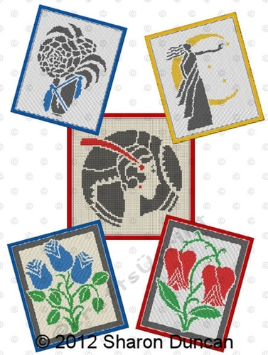 Deco Designs Stylish Cross Stitch Chart Book - 5 designs