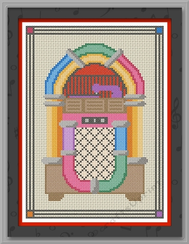 Jazzy Jukebox Cross Stitch Chart