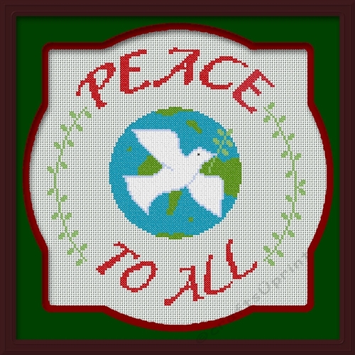 Peace to all Cross Stitch Sampler