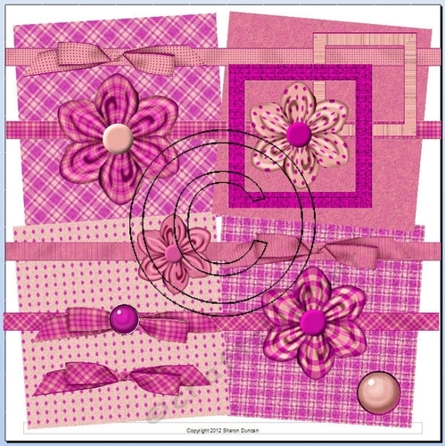 Simply Gingham Page Kit - LIpstick Pink