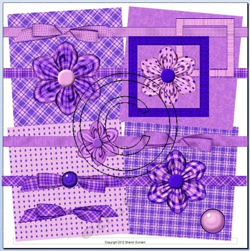 Simply Gingham Page Kit - Purple Passion