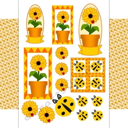 Ladybugs and Toppers kit - yellow