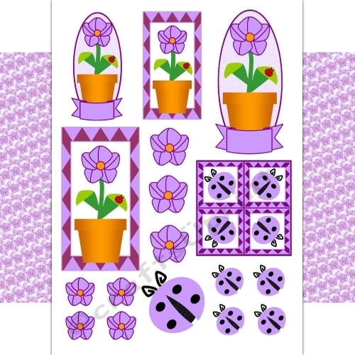Ladybugs and Toppers kit - lilac