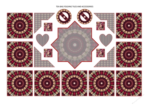 Photoflowers Teabag Topper and Accessories Sheet - claret bloom