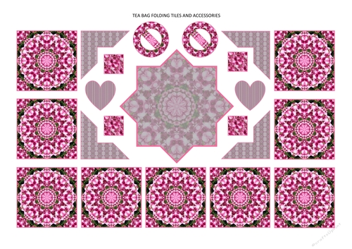 Photoflowers Teabag Topper and Accessories Sheet - sweet pink