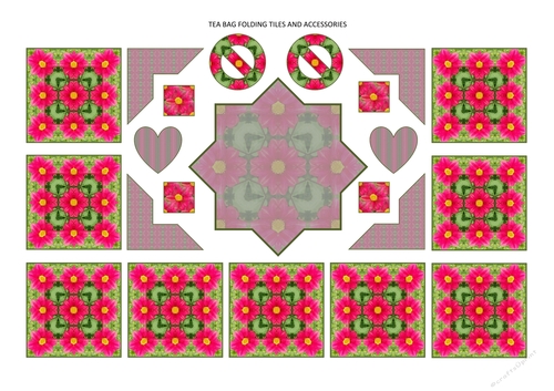 Photoflowers Teabag Topper and Accessories Sheet - sunshine pink