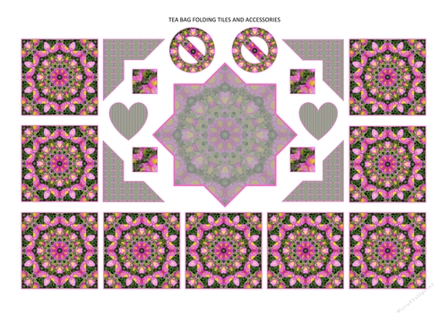 Photoflowers Teabag Topper and Accessories Sheet - aster pink