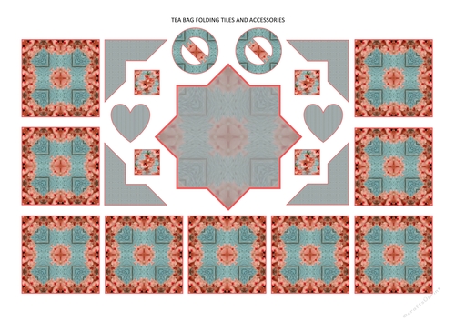 Photoflowers Teabag Topper and Accessories Sheet - peachy bloom