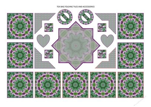 Photoflowers Teabag Topper and Accessories Sheet - purple stripe