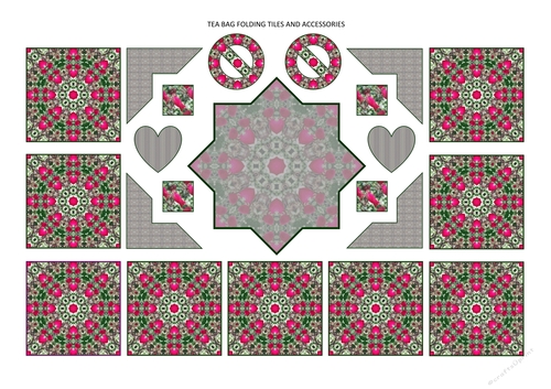 Photoflowers Teabag Topper and Accessories Sheet - cerise bell